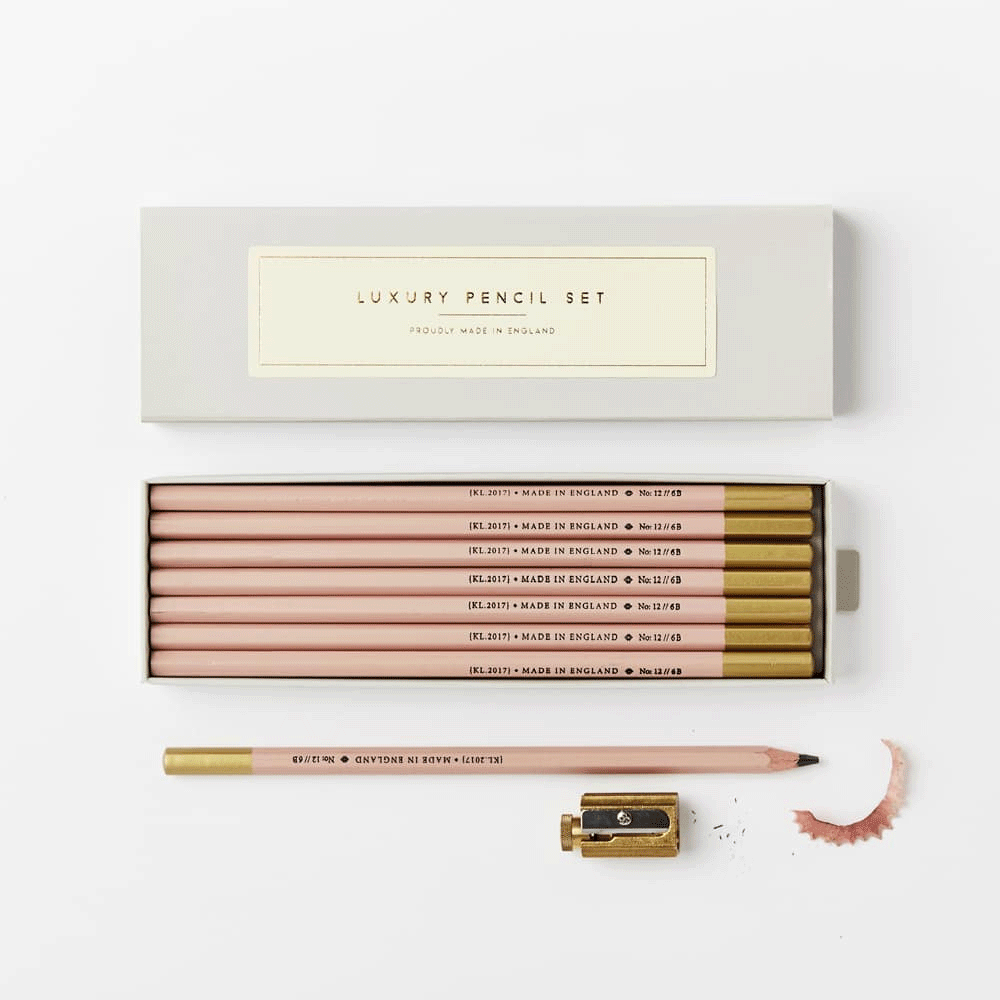 Luxury Pencil Set, Pale Pink 6B